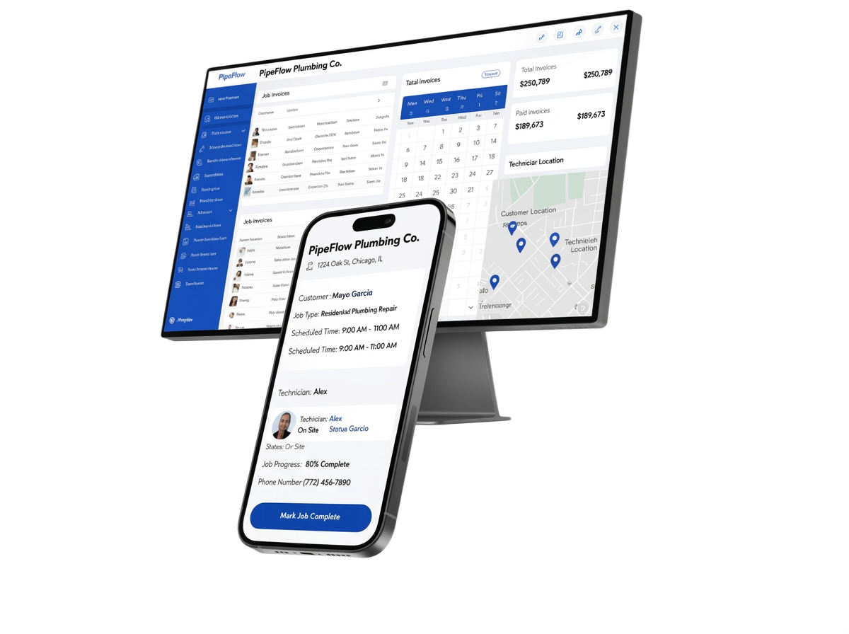 Custom business software on desktop and mobile