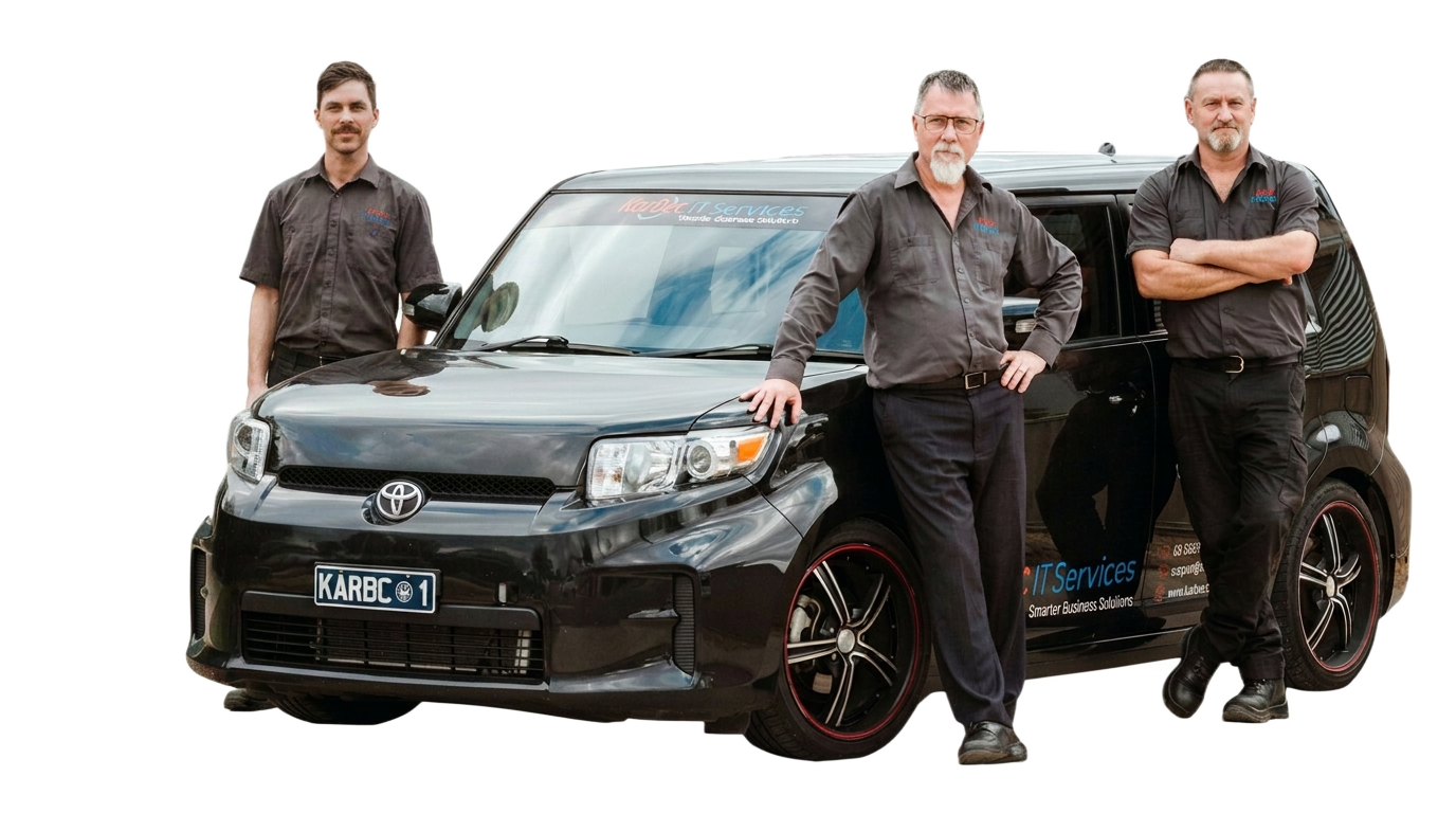 The KarBec IT Services team with their branded company vehicle